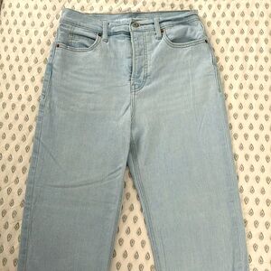 OLD NAVY JEANS-Extra High Rise Straight Leg Light Blue Denim Size 6